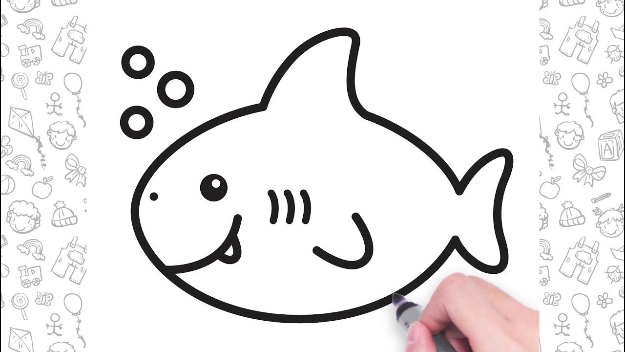 How to Draw a Shark Easy | Bolalar uchun oson akula chizish | बच्चों के लिए आसान शार्क ड्राइंग