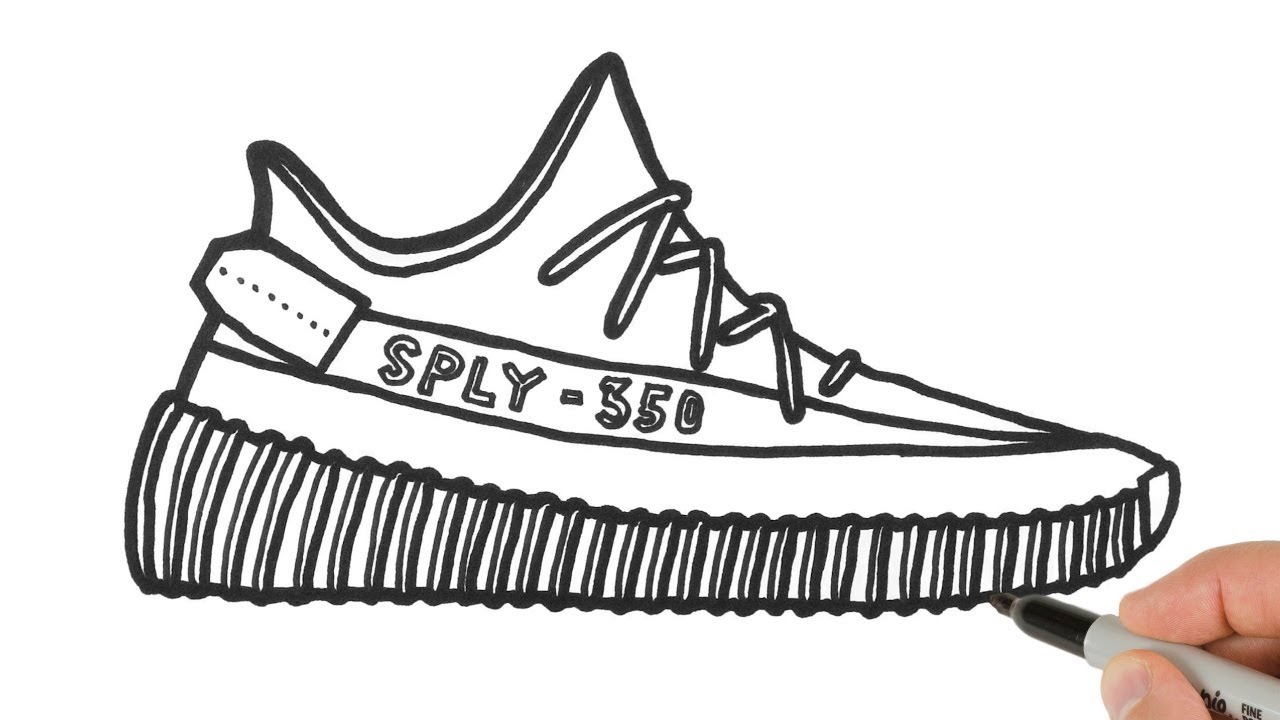 How to Draw a Sneaker Adidas Yeezy Boost | Easy drawing Tutorial