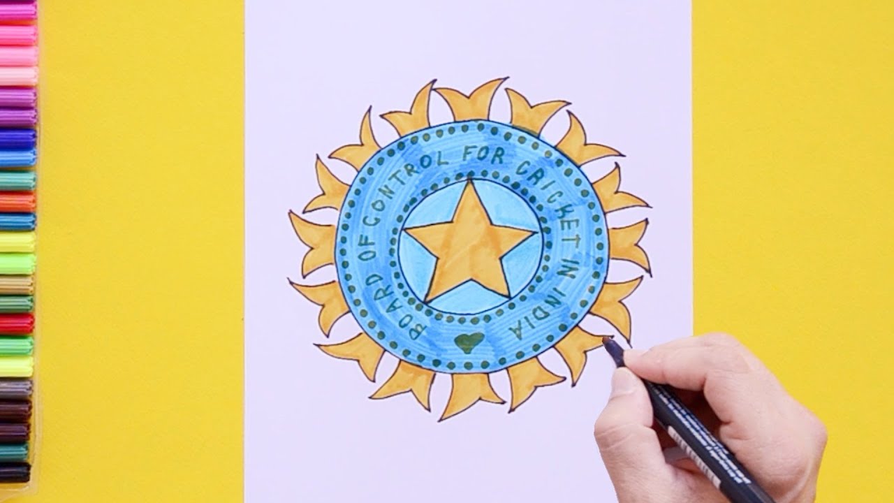 How to draw India Cricket Team Logo (BCCI)