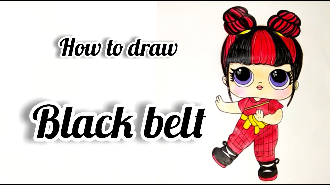 How to draw Lol Surprise Doll Black Belt Step By Step for Beginners