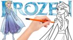 How to draw Queen Elsa, amazed at the wonders of the enchanted forest - Frozen 2