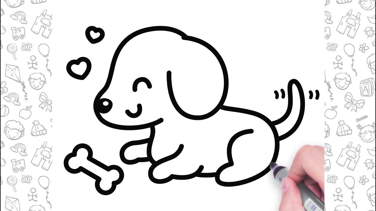 How to draw a Happy Dog Easy | bolalar uchun oson it chizish | बच्चों के लिए आसान कुत्ता ड्राइंग