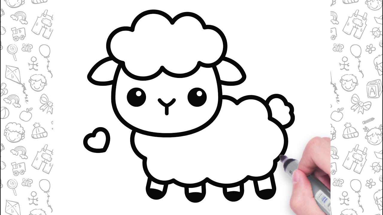 How to draw a Sheep for Kids | bolalar uchun oson qo'y chizish | Sheep Easy Draw Tutorial