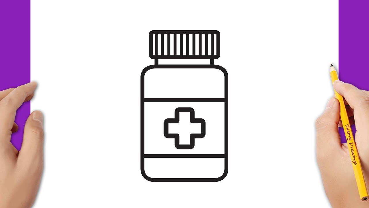 How to draw a medicine bottle