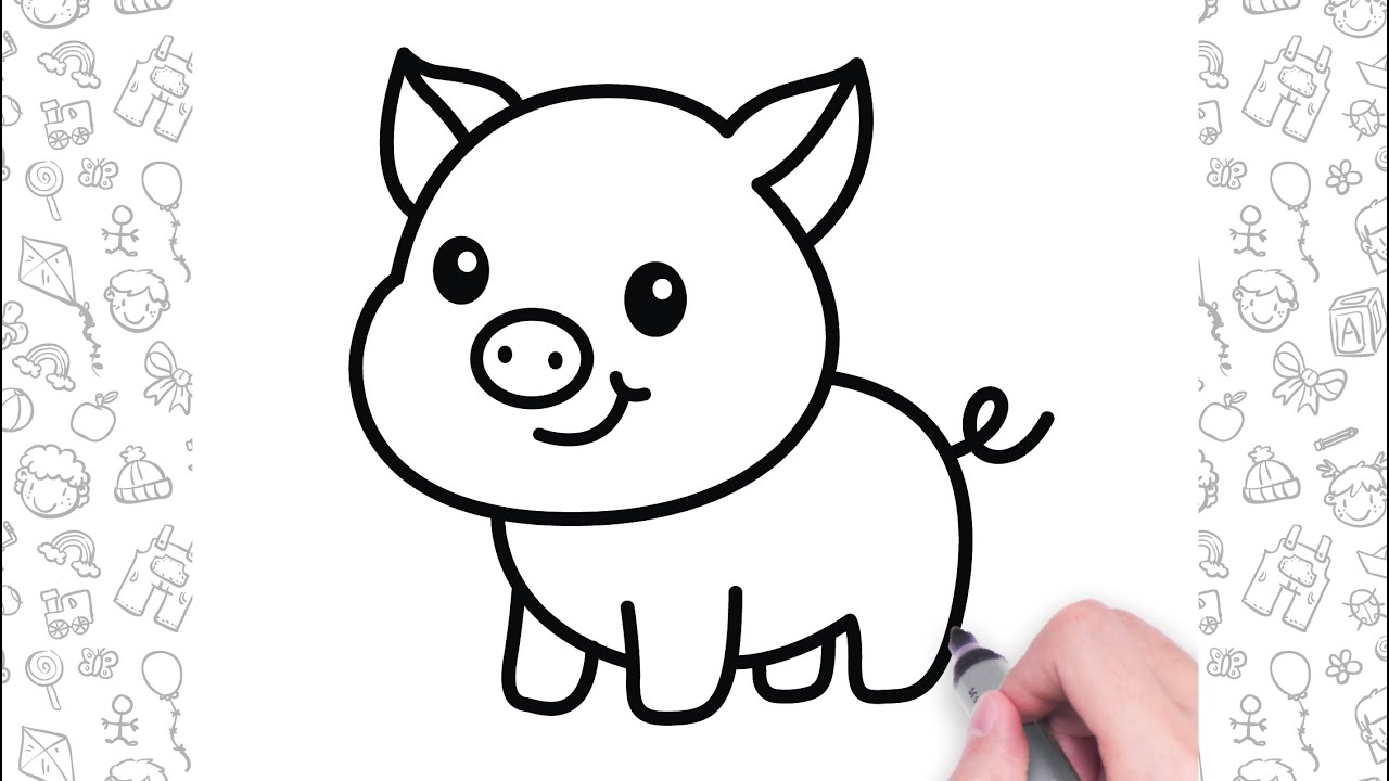 Pig Drawing Very Easy | How to Draw a Pig Step by Step