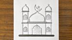 Ramadan drawing easy step by step | Ramadan mubarak drawing easy | Mosque drawings | Ramadan drawing