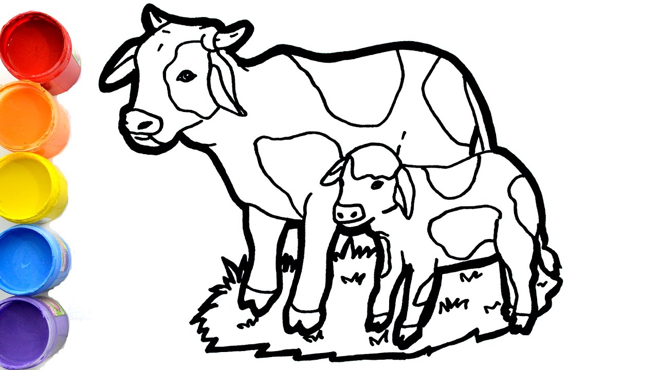 SONIDOS DE LA VACA Y TERNERO  HOW TO DRAW THE COW FAMILY