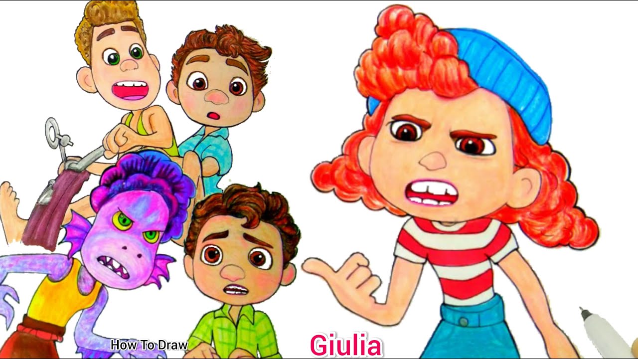 True Friend - Giulia saves Luca | Best Moments of Luca Pixar Movie | How To Draw Giulia From Luca