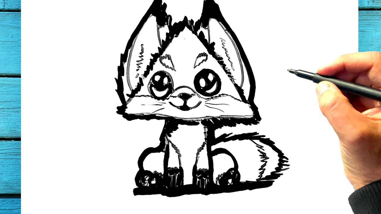 Tuto dessin renard kawaii facile à dessiner, Comment dessiner un renard kawaii facilement