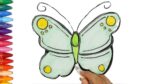 Wie zeichnet Schmetterling  | Wie man Schmetterling zieht | Zeichnen und Ausmalen für Kinder