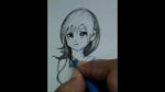 Anime Girl Drawing #shorts /How to draw an anime face drawing #Shorts