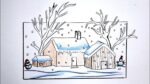 Christmas scenery drawing easy / Easy scenery drawing with pencil