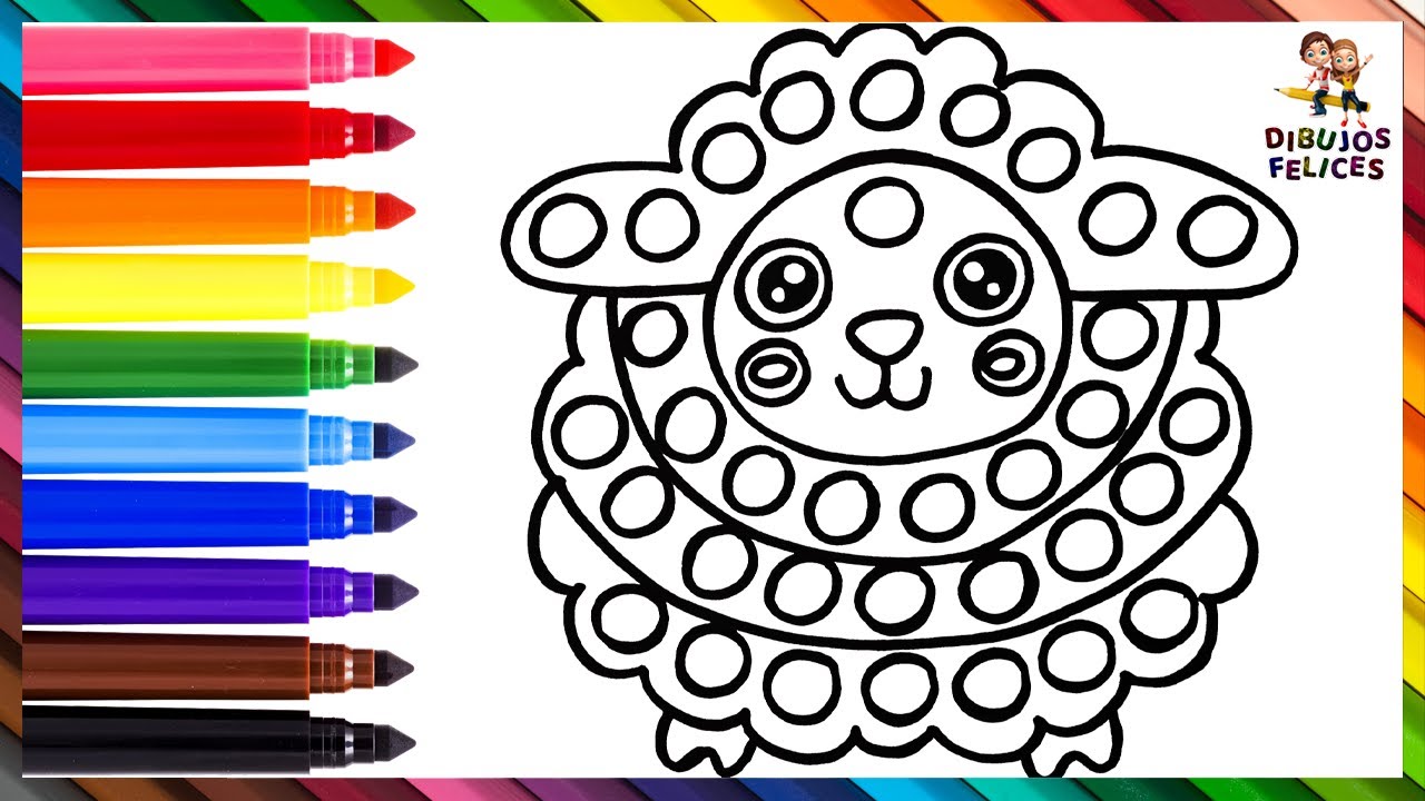 Dibuja y Colorea Una Oveja POP IT  Dibujos Para Niños