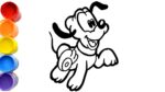 Dibujos de Baby Perro Pluto (Mickey Mouse) Disney para niños - How to draw Baby Pluto Dog