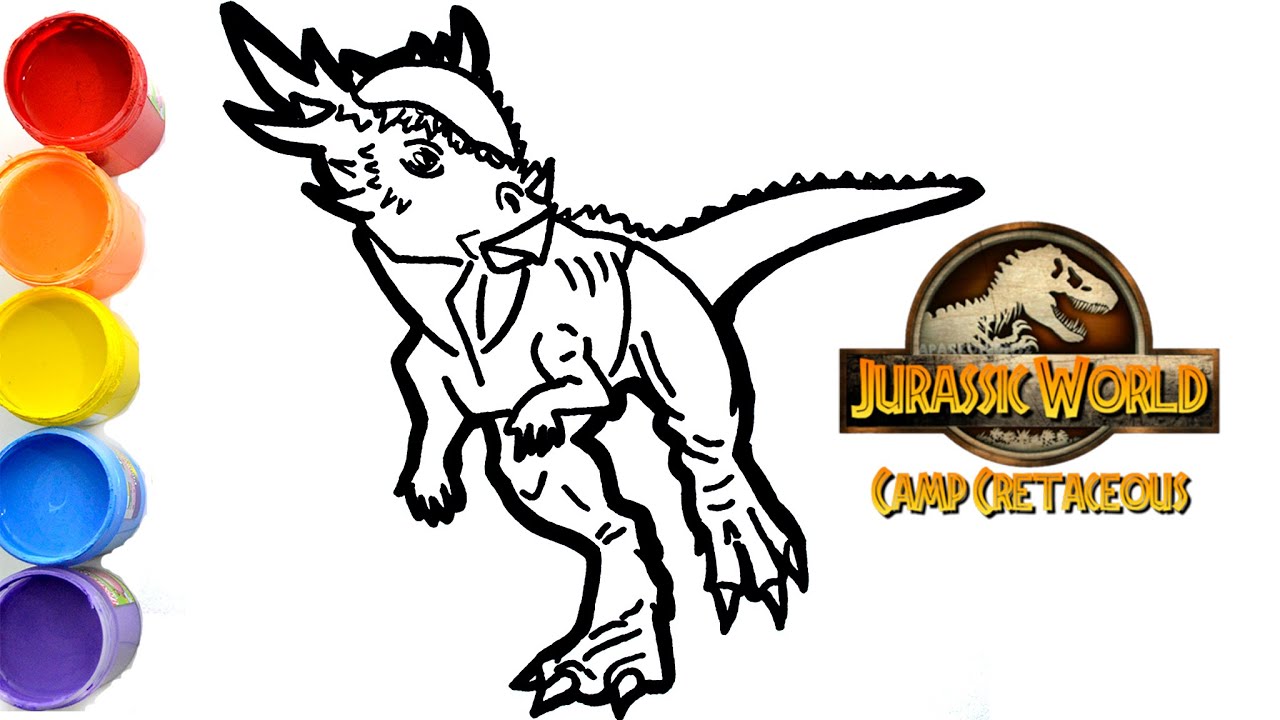 ( Dinosaurs for children )  HOW TO DRAW  STYGIMOLOCH | Jurassic World Camp Cretaceous