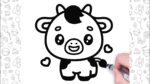 Draw a Cute Cow  Easy Step by Step | Easy Animal Drawings