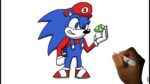 EASY How to Draw SONIC in MARIO OUTFIT