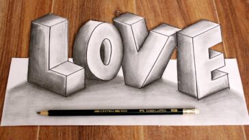 HOW to Draw LOVE 3D Letters   DRAWING 3D WORDS   Como Dibujar letras BONITAS en 3D