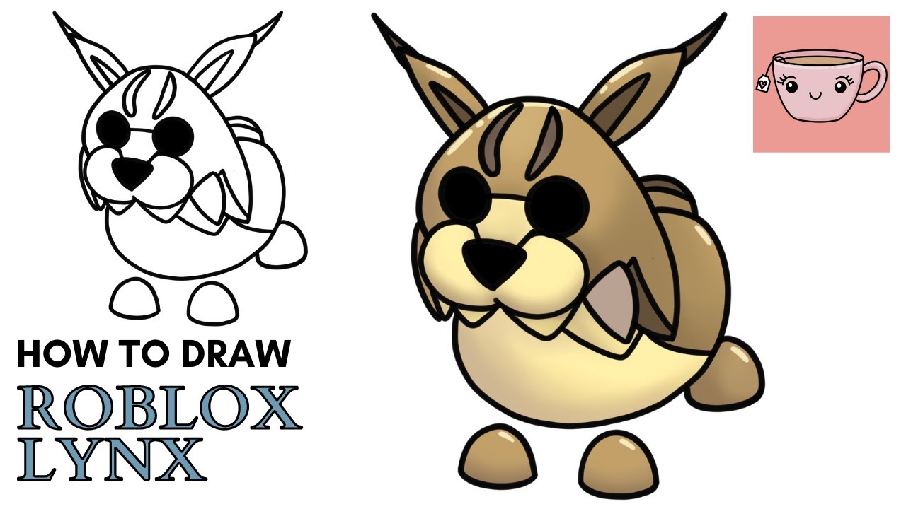 How To Draw Roblox Lynx Pet | Winter 2020 Adopt Me Pets | Easy Step By Step Drawing Tutorial
