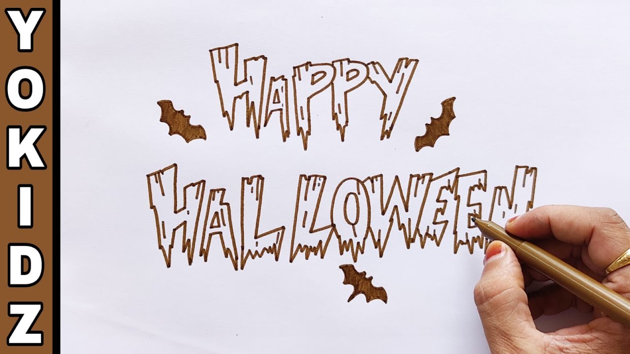 How To Write Happy Halloween In Scary Letters | How to write HAPPY HALLOWEEN