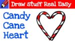 How to Draw Candy Cane Hearts Real Easy