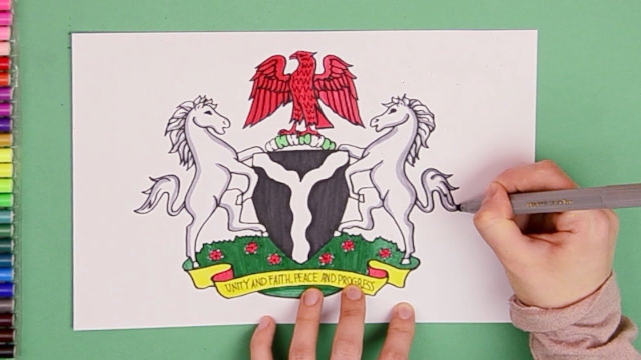 How to draw Nigeria Coat of Arms