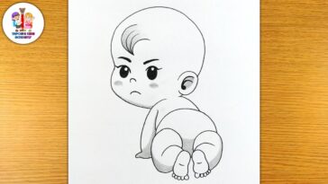 How to draw a cute angry baby