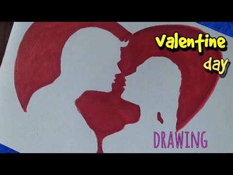 Valentine's day drawing easy || how to draw couple drawing / step by step drawing tutorials