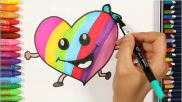 Wie man das lachende Herz zeichnet und färbt | Zeichnen und Ausmalen | Farben Lernen |