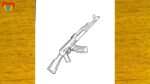 ak-47 çizimi - kolay silah çizimleri - kolay çizimler, basit, sevimli, güzel,  tatlı,  resim