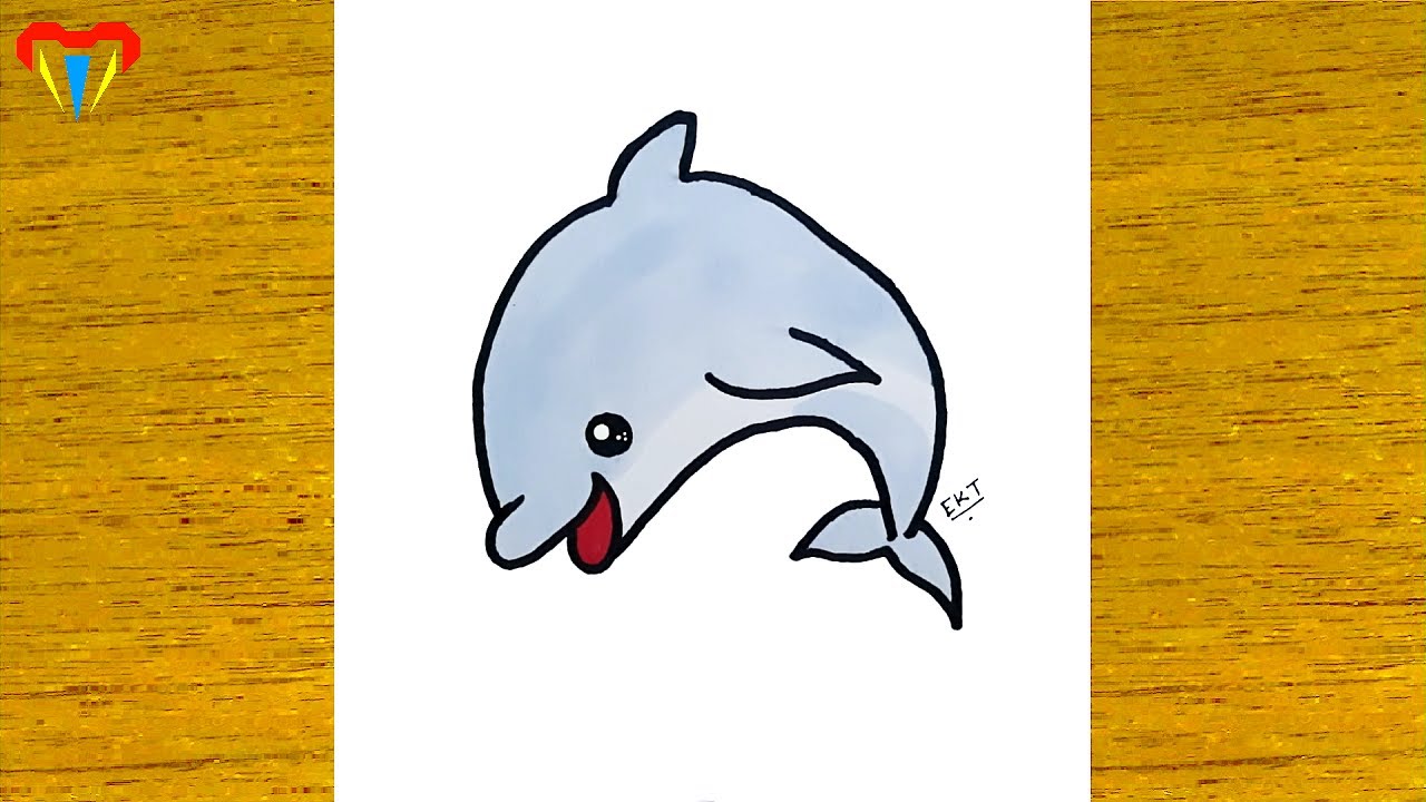 yunus balığı  çizimi - kolay hayvan çizimleri - kolay çizimler, basit, sevimli, güzel,  resim