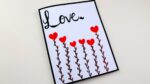 Easy and beautiful card for valentines day/valentines day card making very easy/white paper card