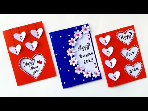 3 DIY New Year Greeting Card 2023/Handmade Happy New year card making idea/How to make greeting card