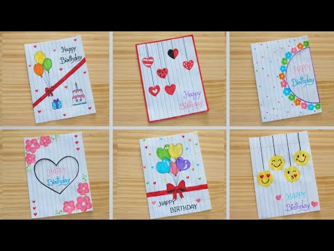 6 Beautiful White paper Birthday card 💕 | DIY Card Idea || วิธีทำการ์ดวันเกิดเองง่ายๆ