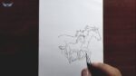 Anne At ve yavru  Tay nasıl çizilir - Kolay Resim Çizimi