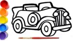 Cara menggambar mobil vintage - Cara Menggambar dan Mewarnai mobil