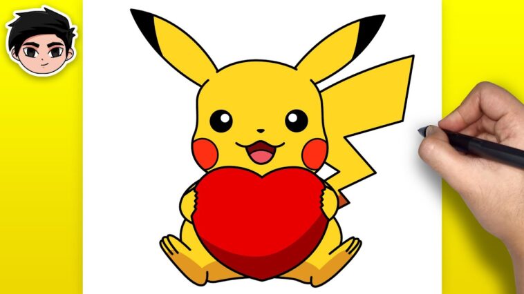 Comment dessiner Pikachu Valentines |  Étape par étape facile