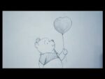 Comment dessiner Winnie l'ourson avec ballon ||  Esquisse au crayon
