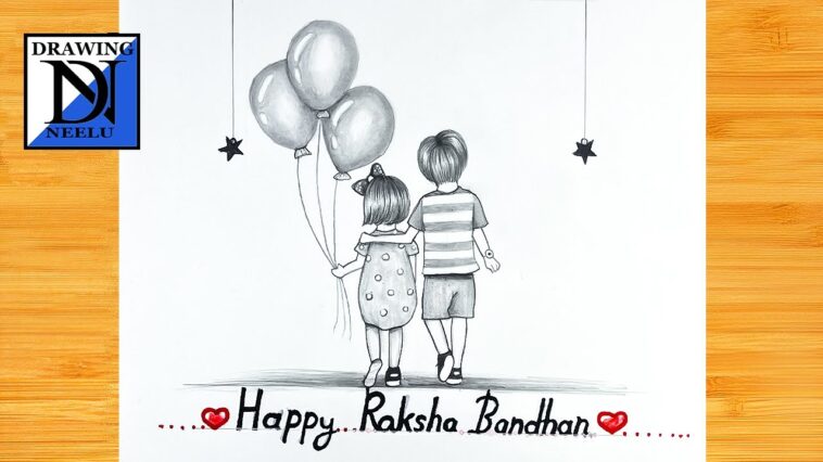 Comment dessiner frère et sœur ensemble ||  Tutoriel de croquis au crayon ||  dessin spécial raksha bandhan