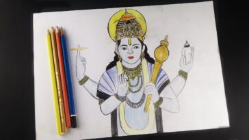 Comment dessiner krishnna ||  dessin chaturdashi anant ||  anant chaturdashi 2020