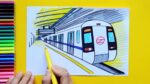 Comment dessiner la rame de métro du métro de Delhi à la gare