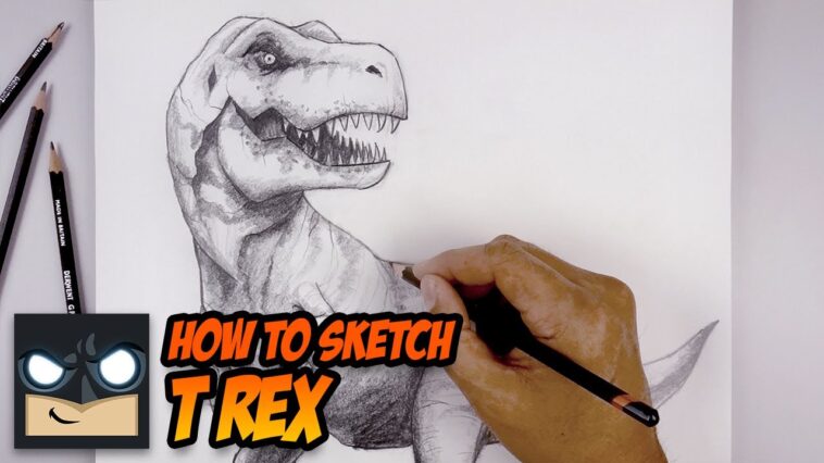 Comment dessiner un T-Rex |  Tutoriel de croquis jurassique