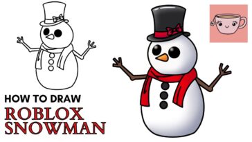 Comment dessiner un animal de compagnie Roblox bonhomme de neige |  Hiver 2020 Adoptez-moi Animaux |  Tutoriel de dessin étape par étape facile