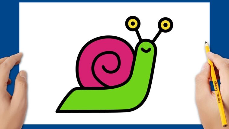 Comment dessiner un escargot kawaii | Dessins mignons et faciles