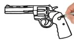Comment dessiner un pistolet revolver |  Tutoriel de dessin facile