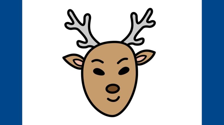 Comment dessiner un renne facile | Dessin de Noël