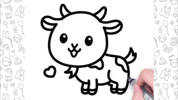 Comment dessiner une chèvre facile |  bolalar uchun echkini qanday chizish mumkin |  बच्चों के लिए बकरी कैसे खीचें