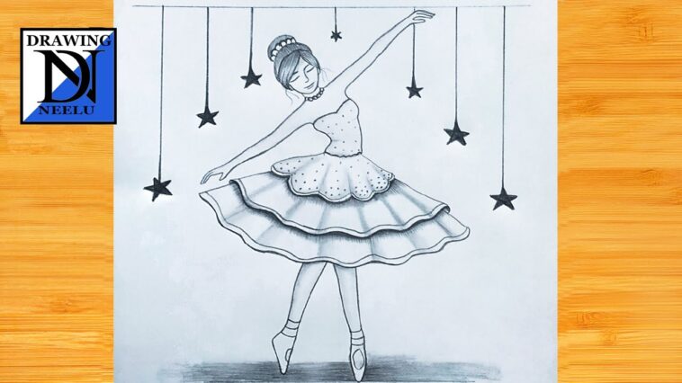 Comment dessiner une danseuse |  Dessin débutant très facile |  Tutoriel de dessin au crayon |  Dessin facile