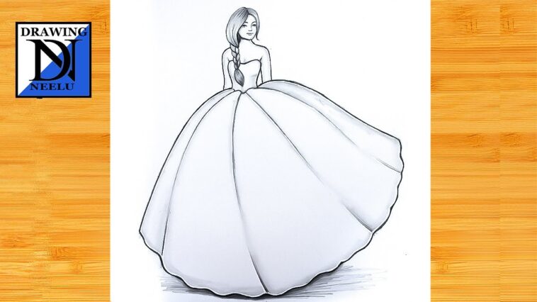 Comment dessiner une robe de fille très facile - Dessin facile ||  Dessin pour débutant ||  Dessin au crayon ||  dessin