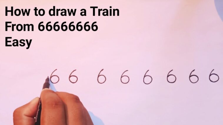 Comment faire un dessin de train |  Comment dessiner un train à partir du numéro 66666666 |  Comment dessiner un train facilement